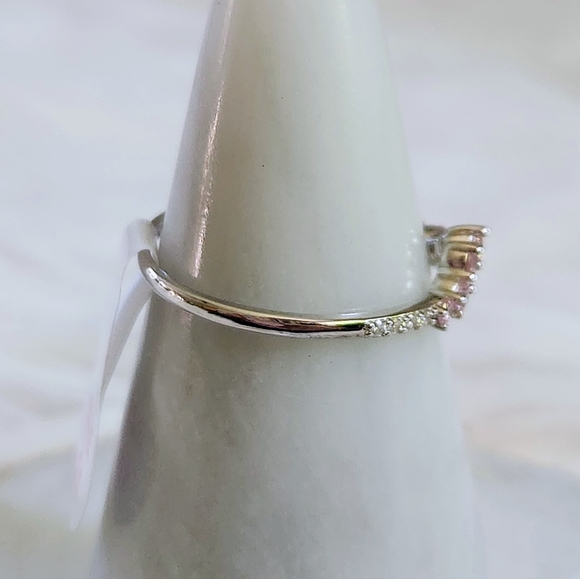 NWT Bomb Party Rose Quartz Cubic Zirconia .925 Sterling Silver Ring - Size 11 - Picture 7 of 10